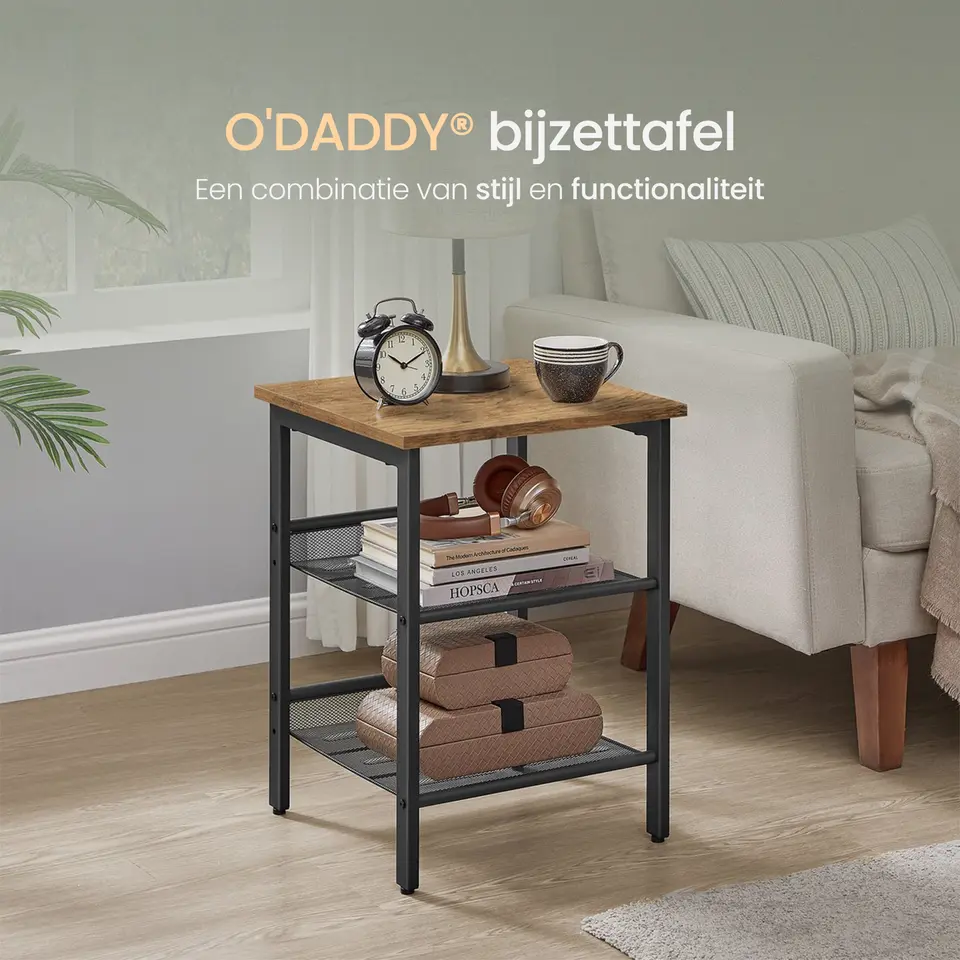 O'DADDY Bijzettafel - Vintage Bruin/Zwart