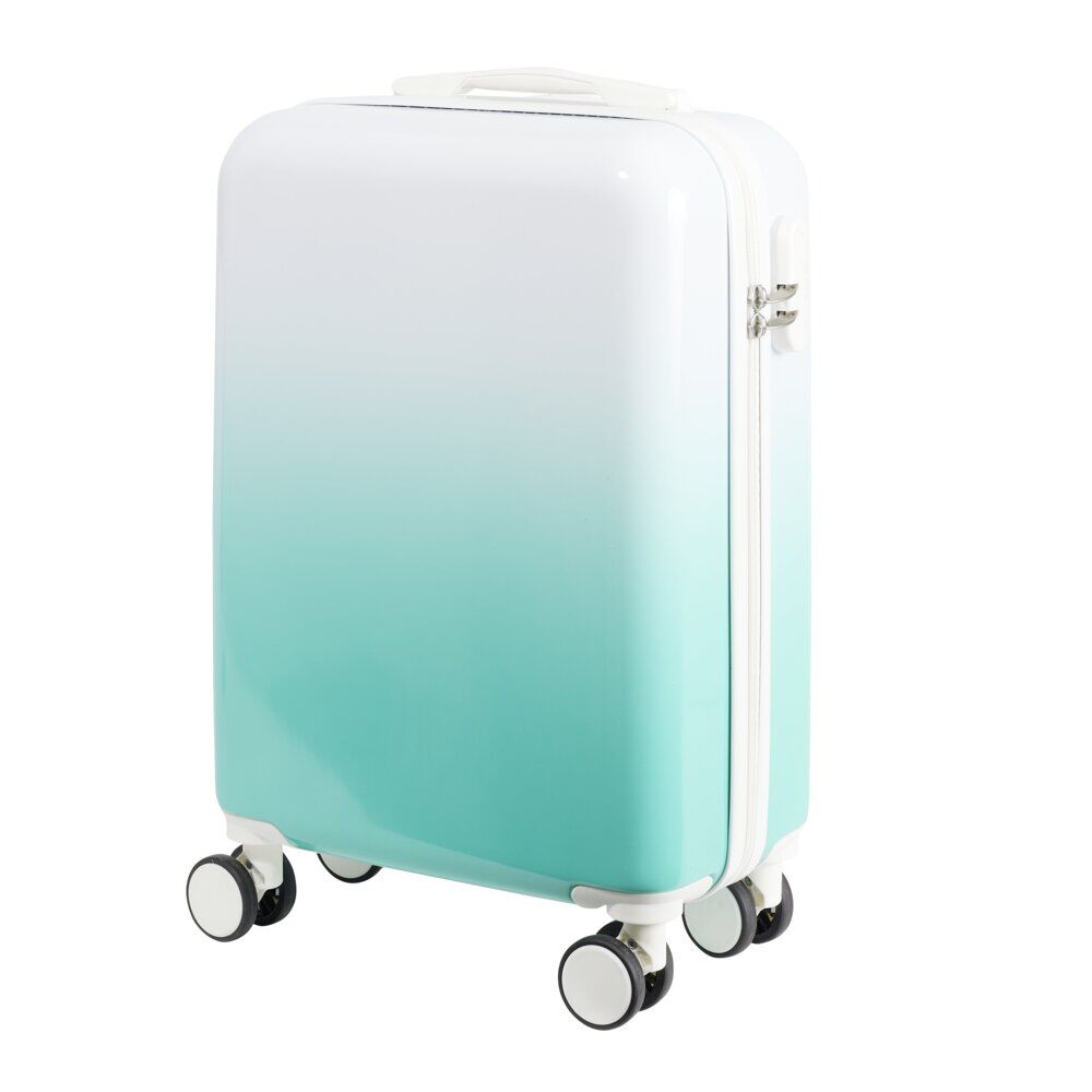 Valise cabine 32L trolley 4 roulettes dégradé bleu 35x20xH55cm