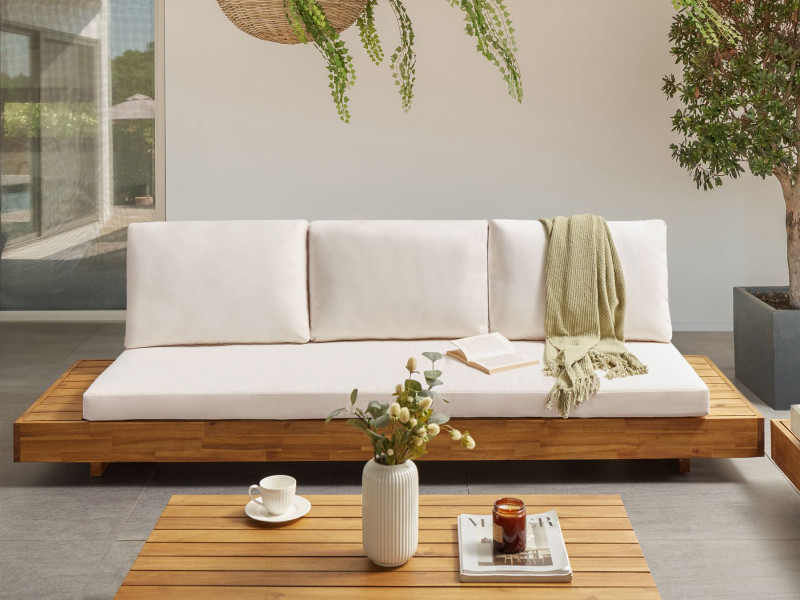 Sofa ogrodowa z certyfikowanej akacji jasne drewno