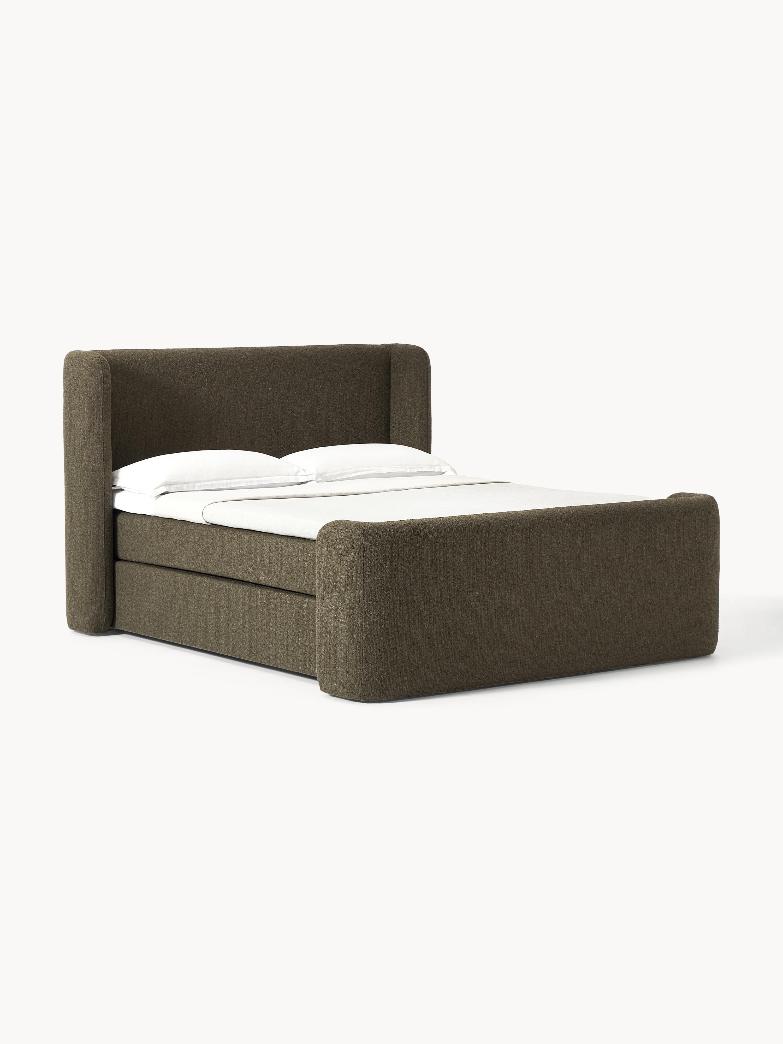 Bouclé-Boxspringbett Perla