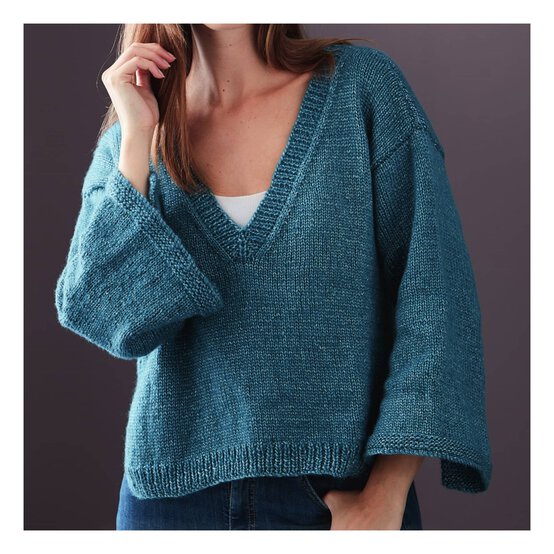 Knitcraft V Neck Jumper with Vents Digital Pattern 0124