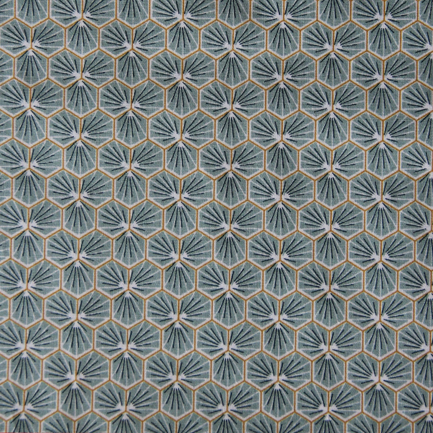 RIAD - Nappe imprimée et enduite coton vert clair 150x150 cm