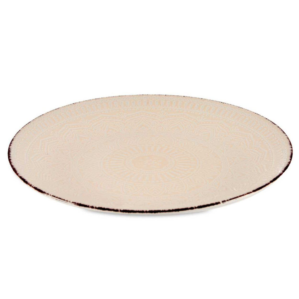 Talerz obiadowy 27 cm MANDALA beżowy kamionka