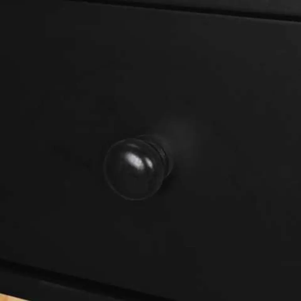 vidaXL - Nachtkastje - Zwart - Grenenhout - 2 stuks