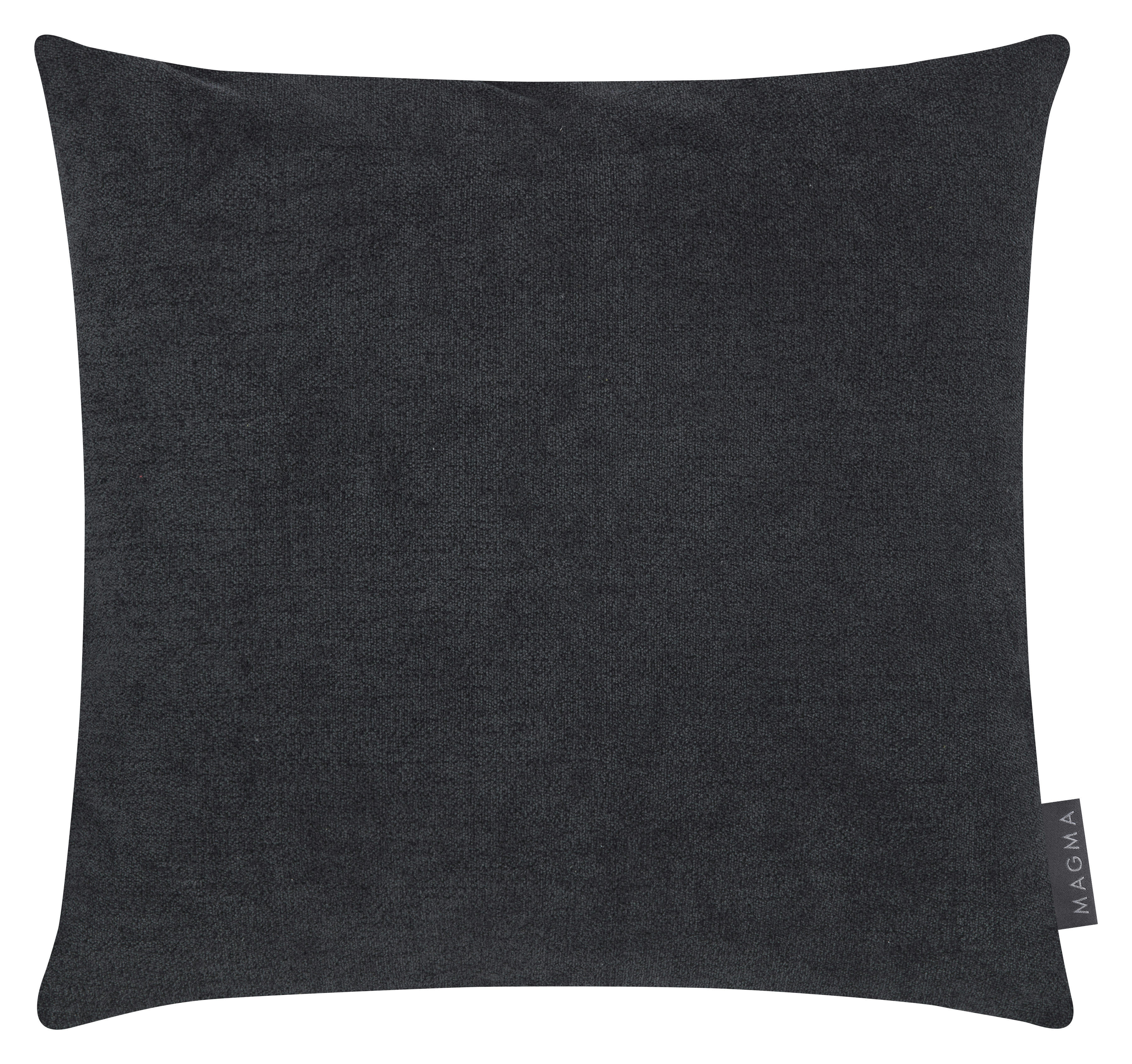 ALFA - Housses de coussin velours chiné noir 40x40 - Lot de 2