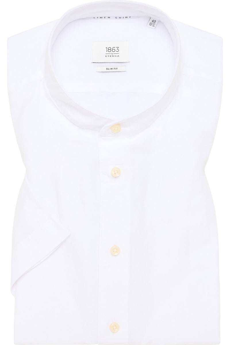 ETERNA 1863 Slim Fit Leinenhemd weiss, Einfarbig