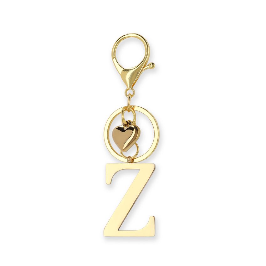 Manfield Goudkleurige bag charm letter Z