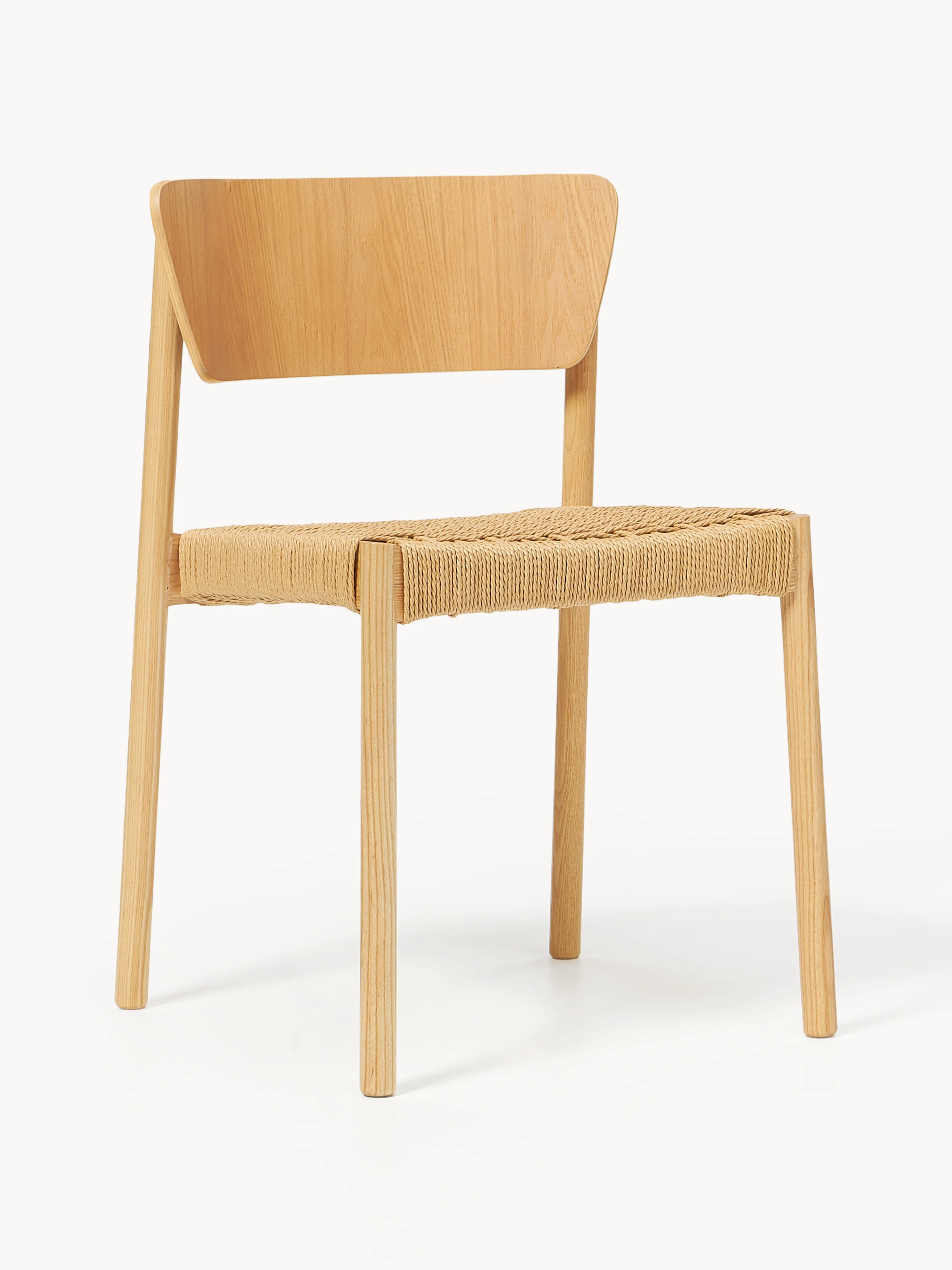 Holzstühle Danny mit Rattan-Sitzfläche, 2er-Set