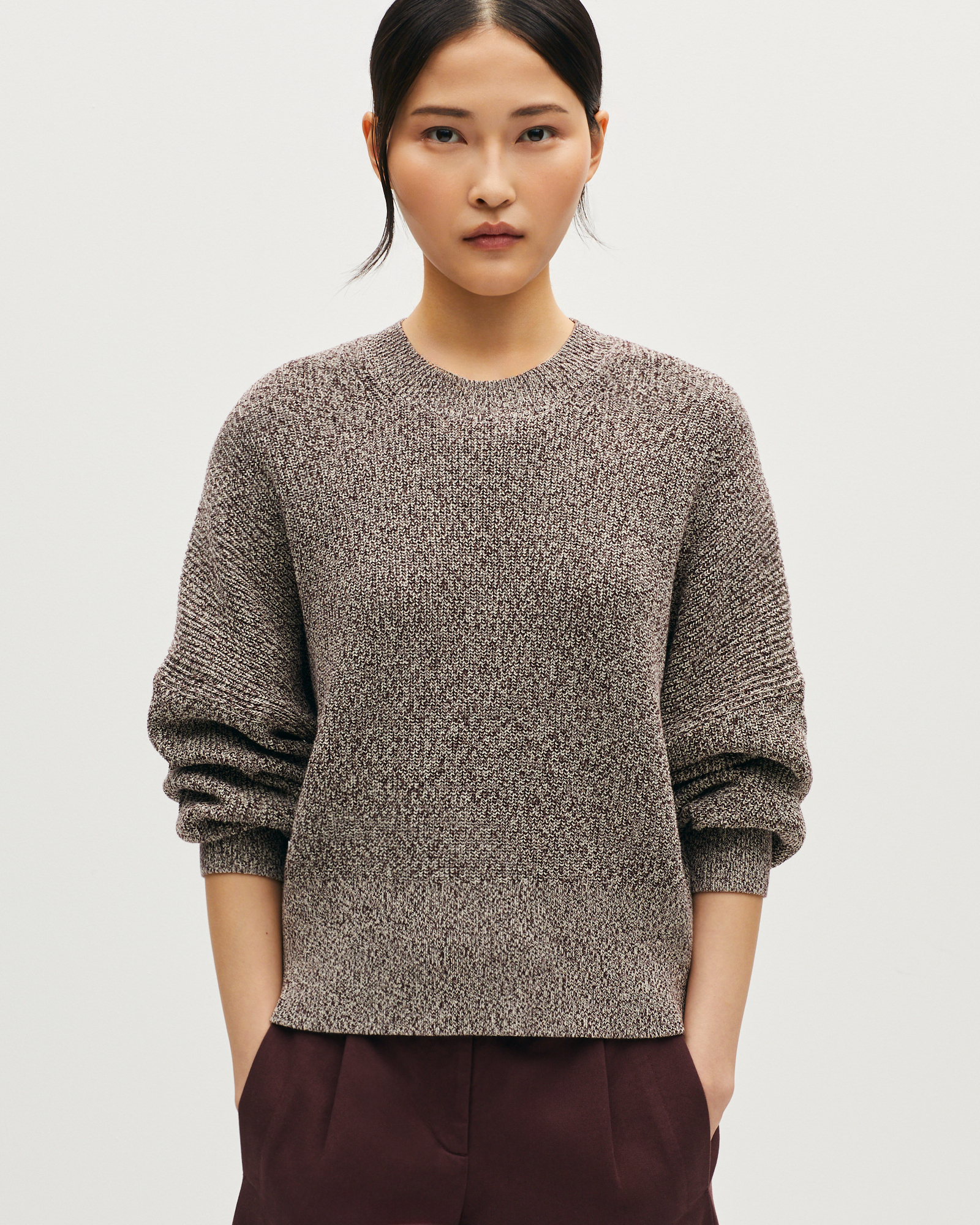 Pull col rond en coton