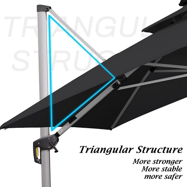 PURPLE LEAF 9 ft Square Outdoor Umbrellas With Lights