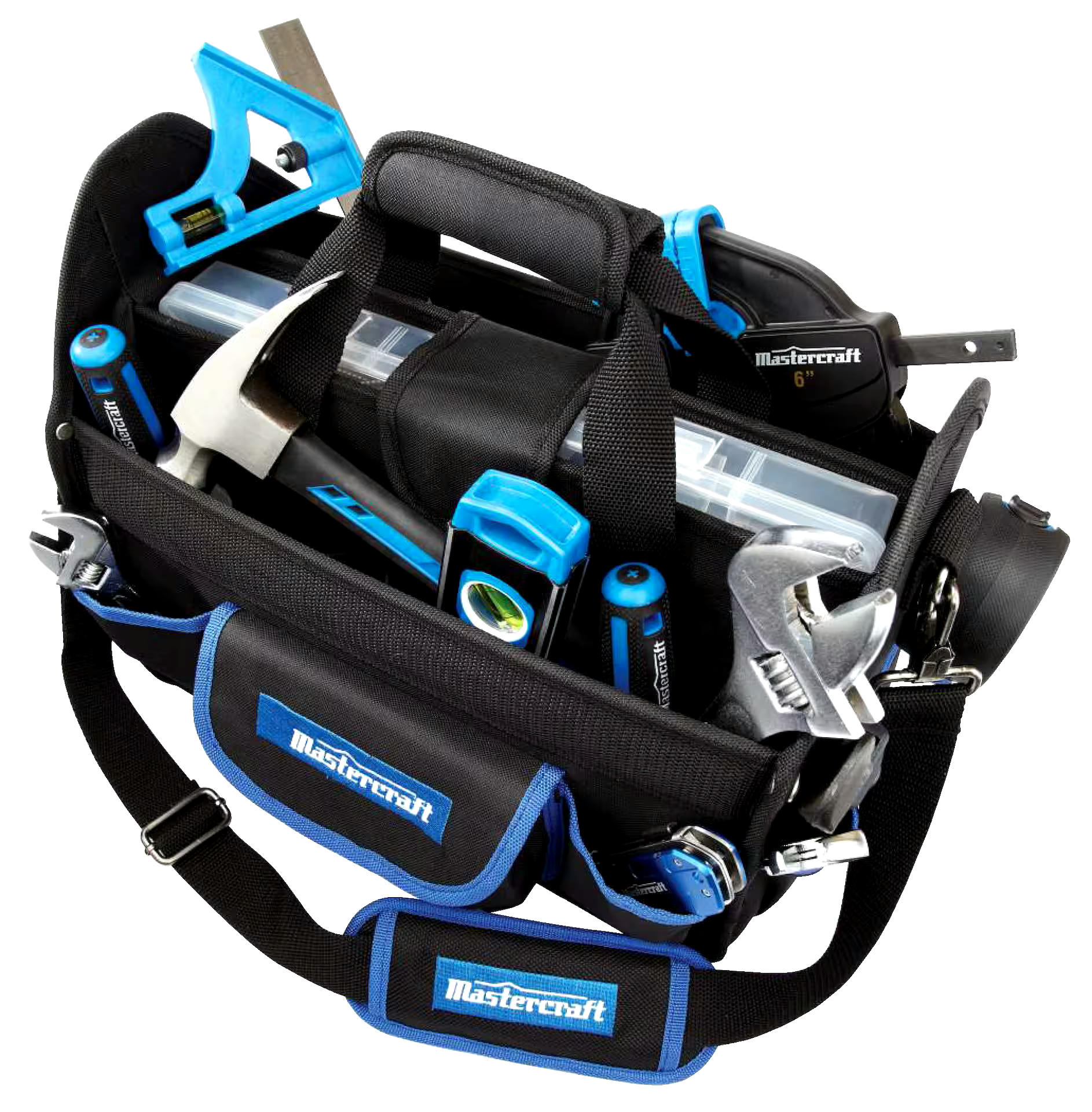 Mastercraft Open Top Tote Tool Bag, 21 Pockets, 15-in