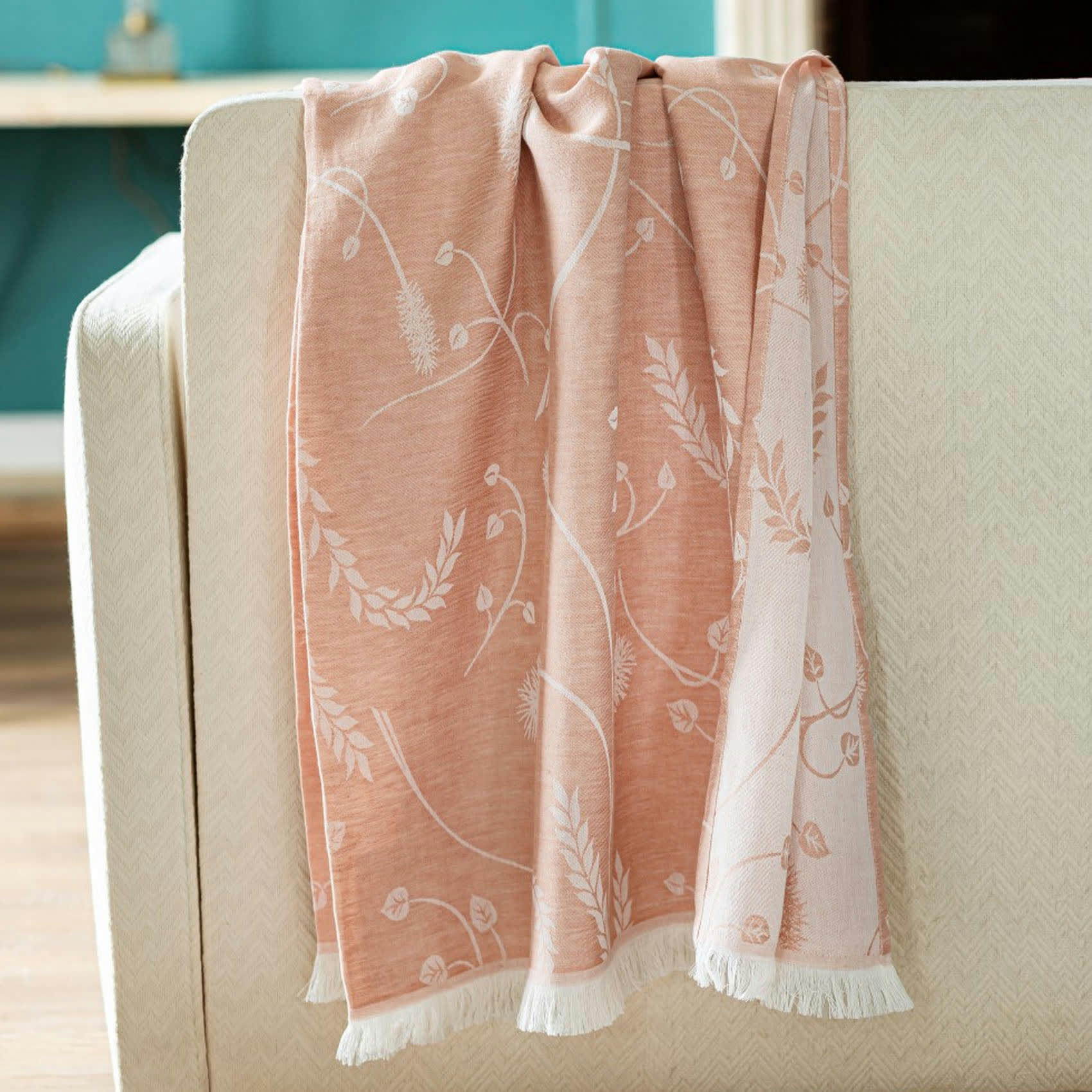 CHAUSEY - Plaid en lin et coton motif épis de blé