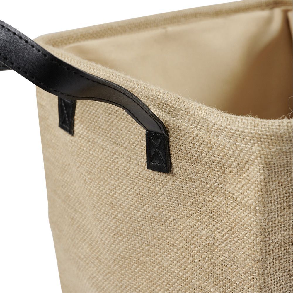 Panière Box Cube effet jute 31x31x31cm beige