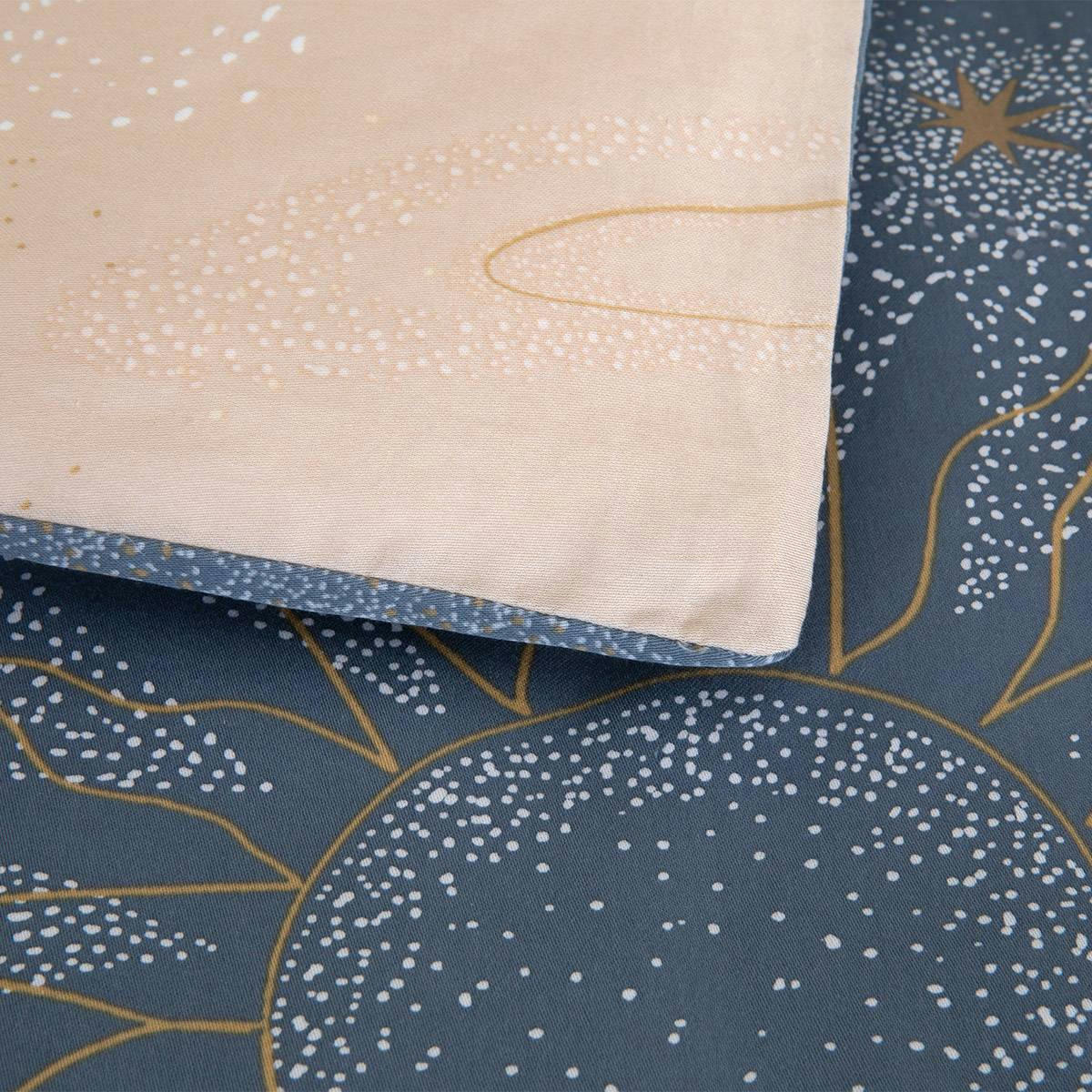 ASTRES - Housse de couette en satin de coton lavé bleu 260 x 240 cm