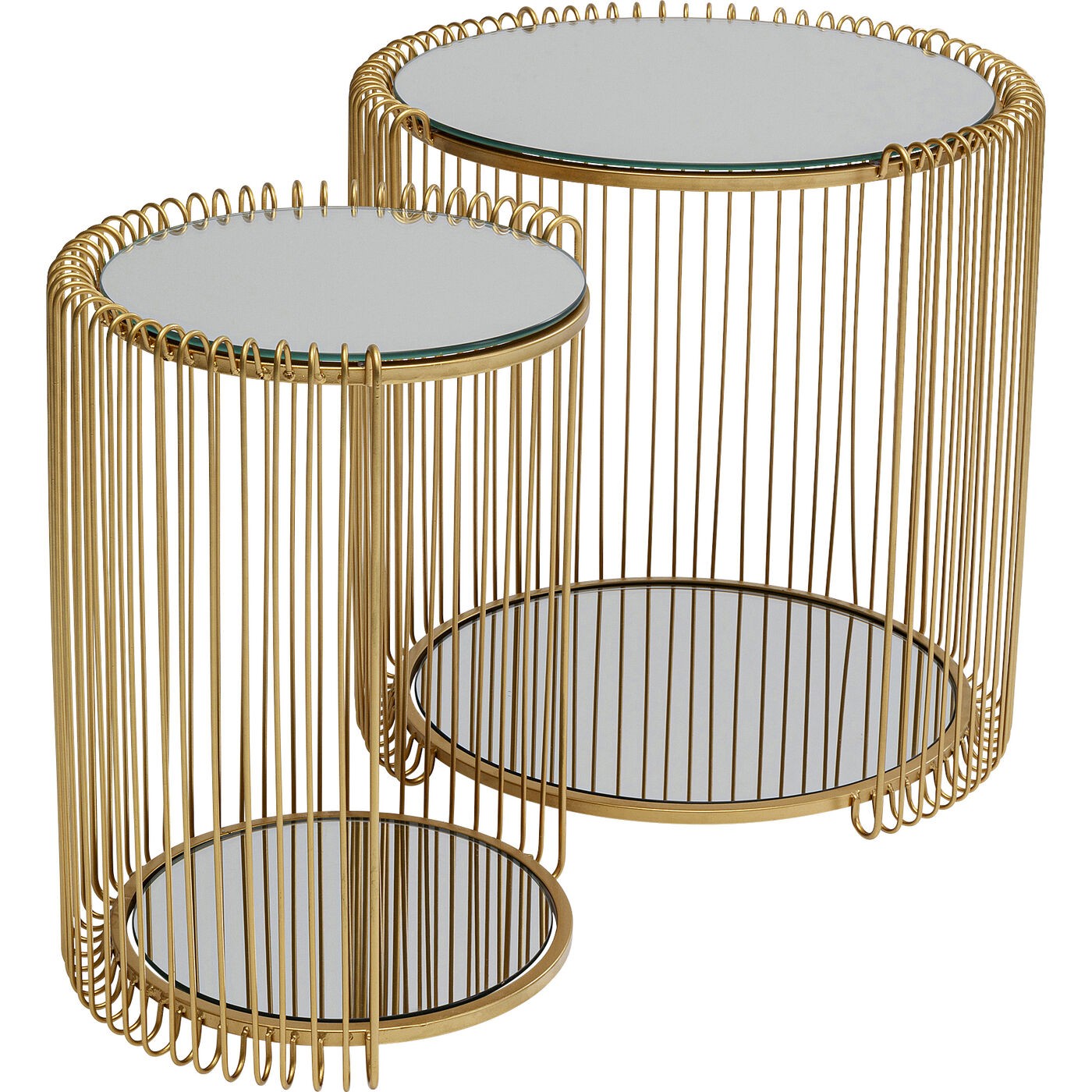 Kare Design Bijzettafel Wire Double messing (2/Set)