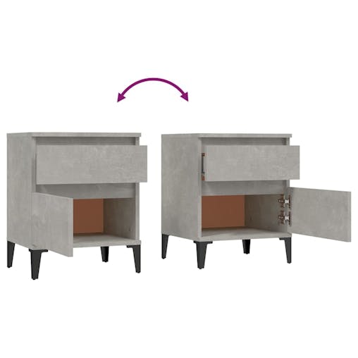 NNEVL Bedside Cabinet Concrete Grey 40x35x50 cm