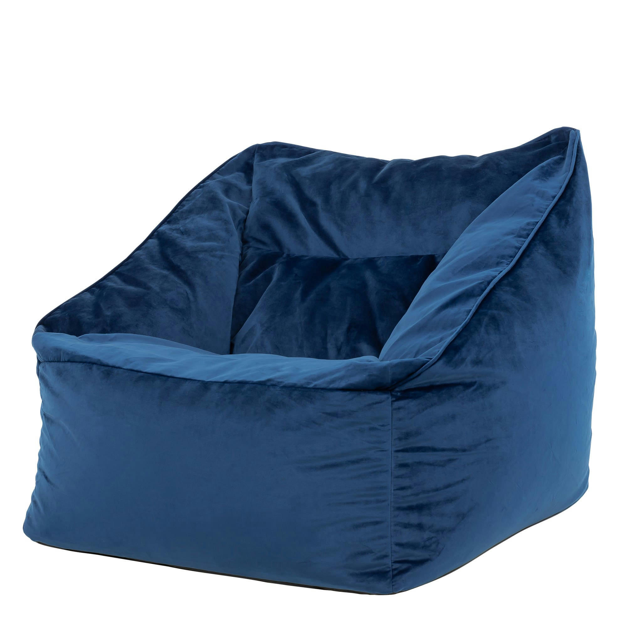 NATALIA - Pouf fauteuil velours bleu marine