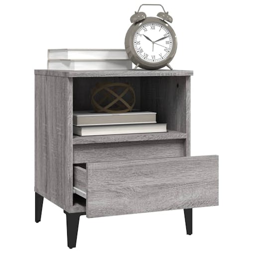NNEVL Bedside Cabinets 2 pcs Grey Sonoma 40x35x50 cm