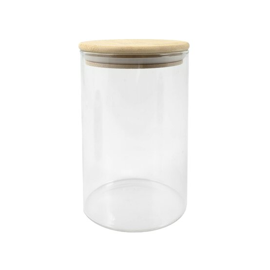 Glass Jar with Bamboo Lid 6.5cm x 11cm