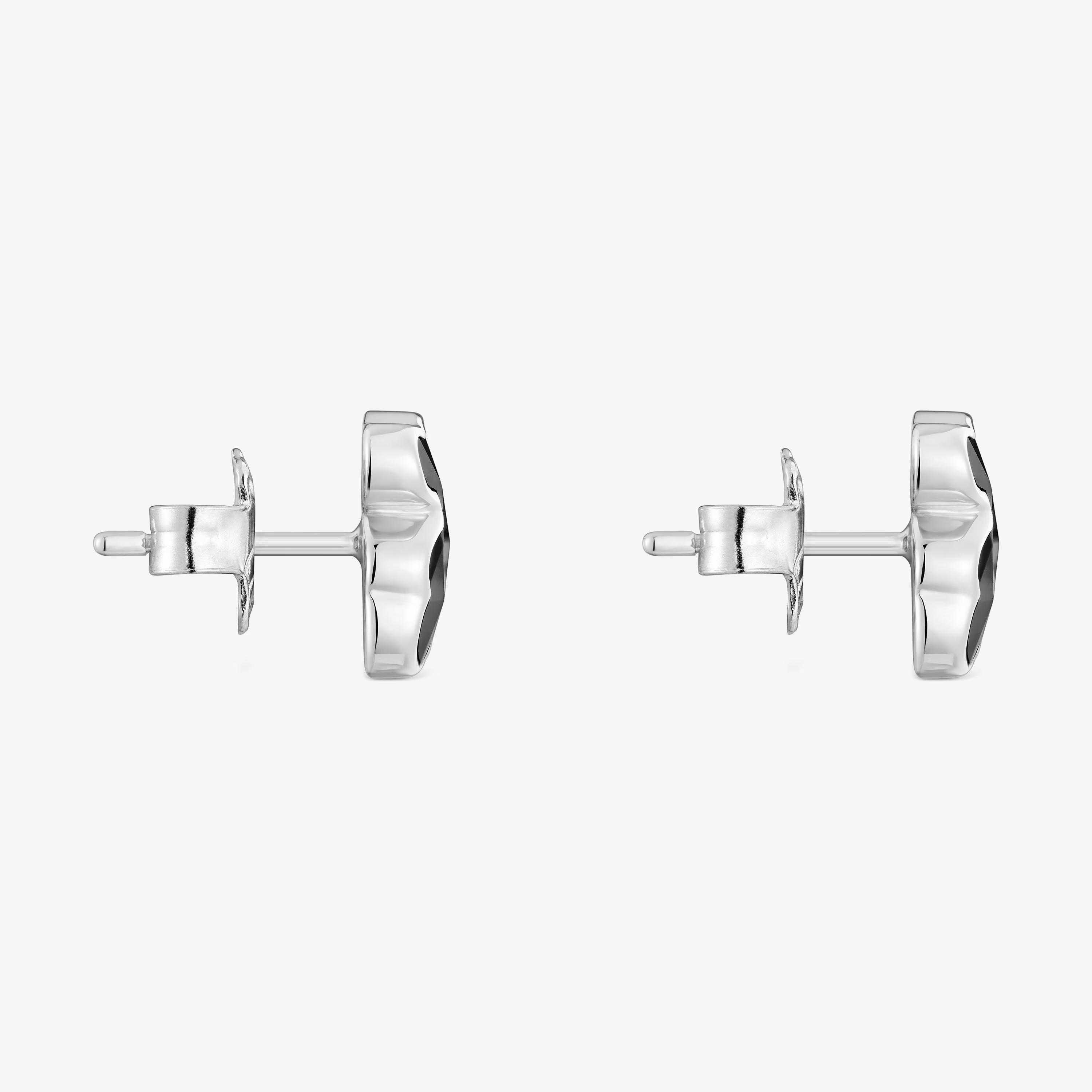 Pendientes oso de plata y ónix 10 mm Icon Color