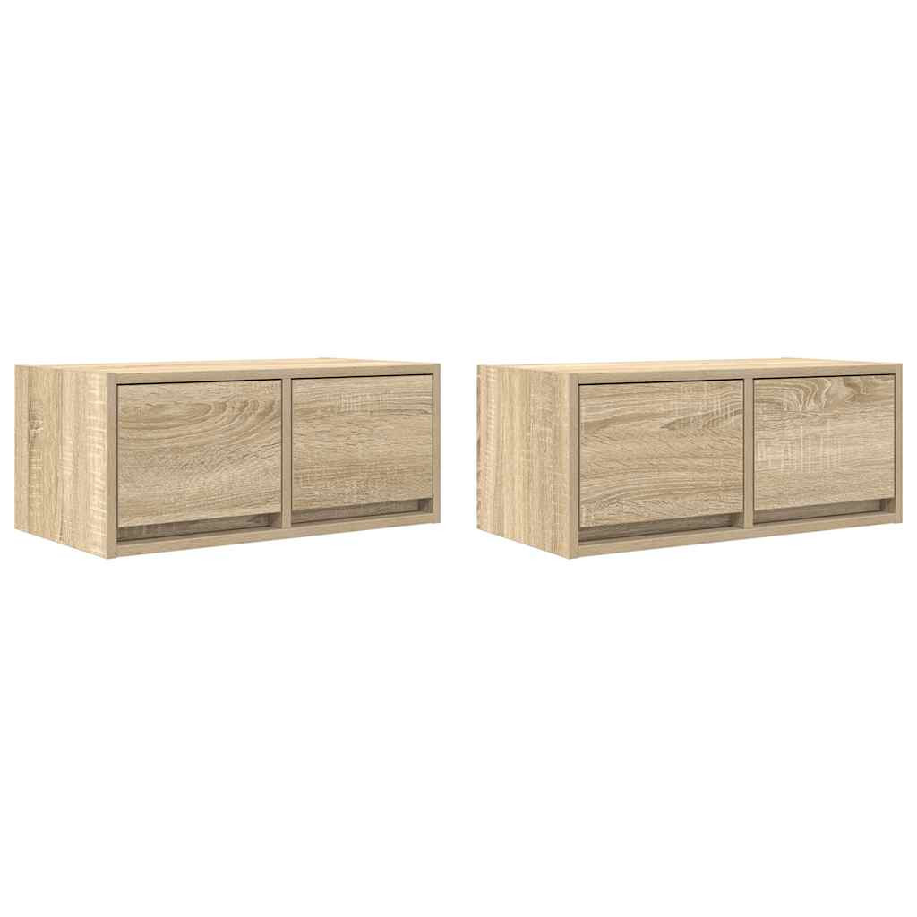 2x Szafka Pod Telewizor Szafka RTV Półka Stolik Telewizyjny 60x31x25.5 cm