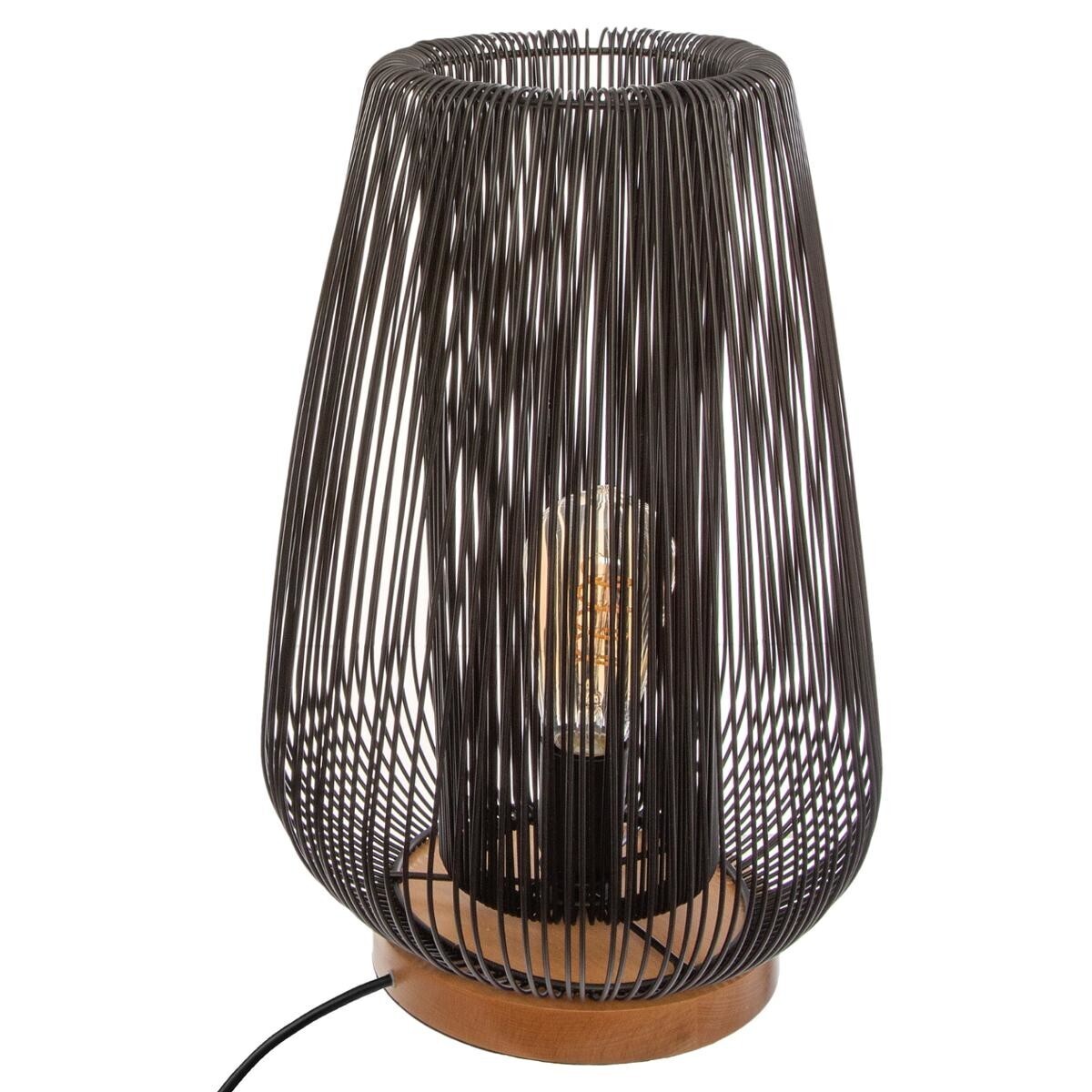 Wired lamp "Noda" Black metal, H.41 cm