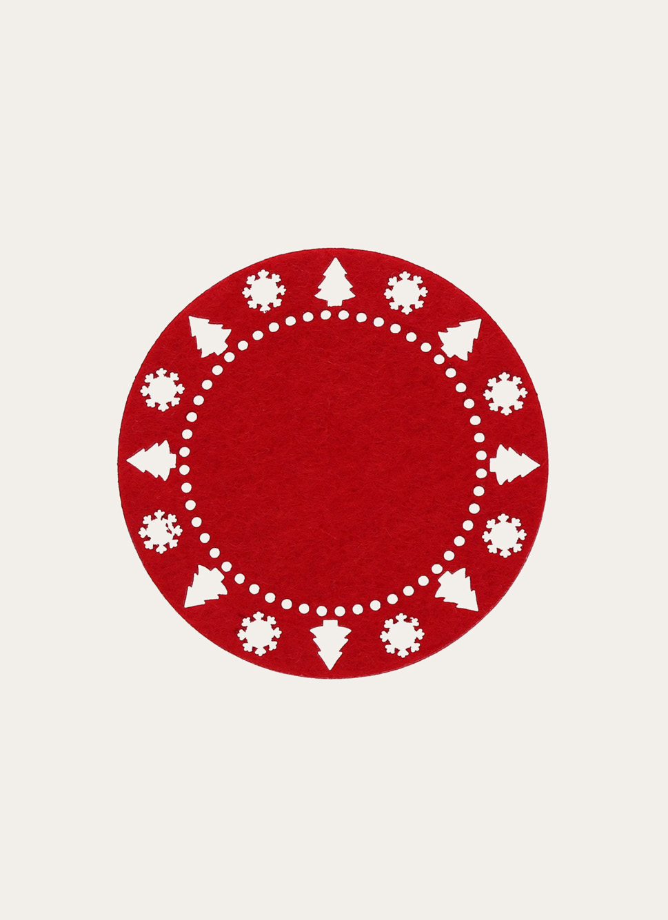 4 DESSOUS VERRES EN FEUTRINE ROUGE