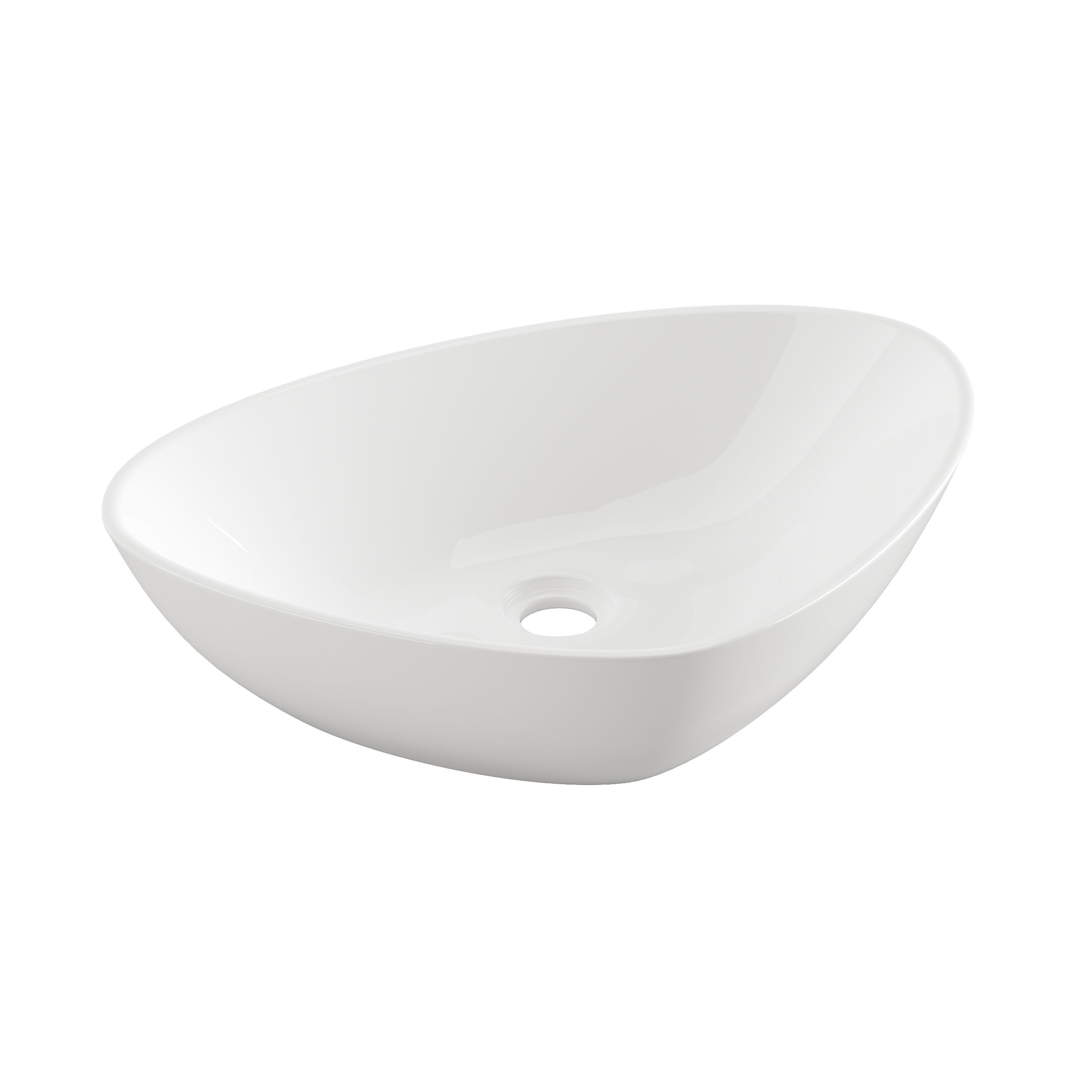Umywalka Nablatowa Trigono Invena, 50 Cm, Trójkątna Biała