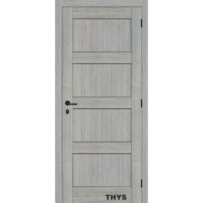 Bloc-porte fini plein S63 Laminado Quadra chêne gris 73 cm THYS