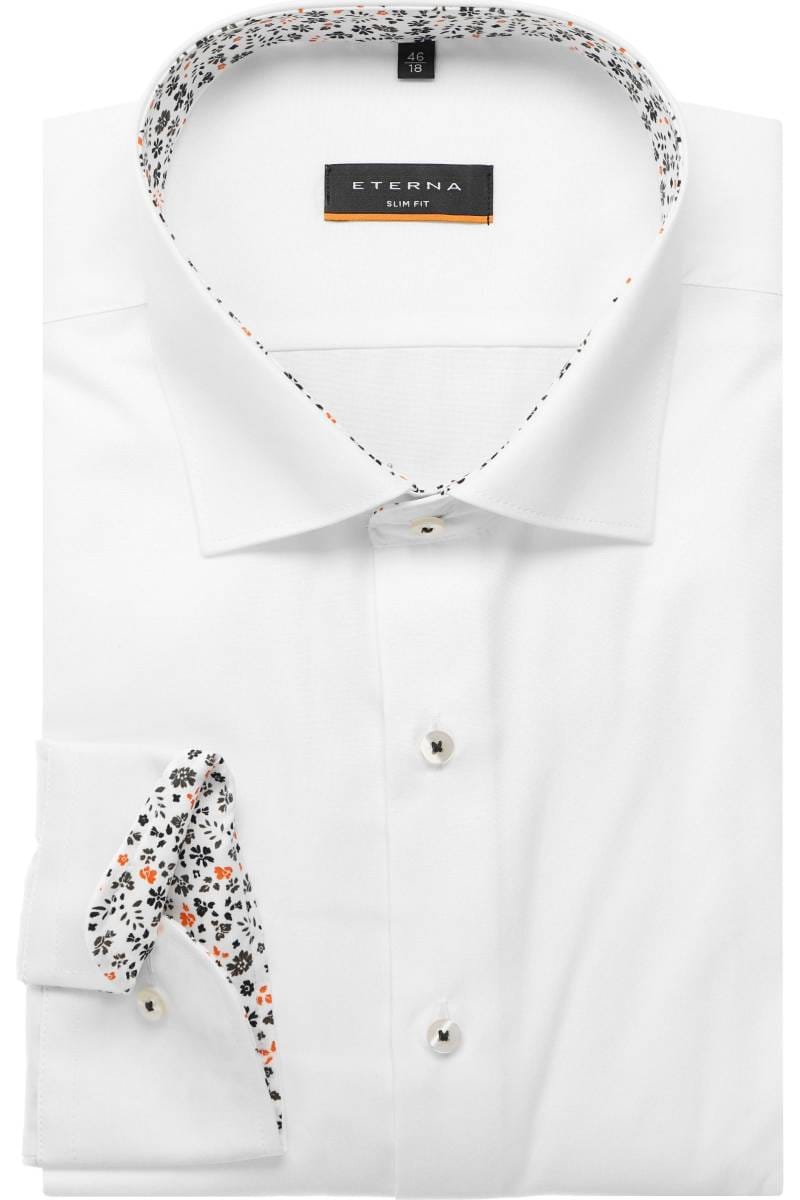 ETERNA Slim Fit Hemd weiss, Einfarbig