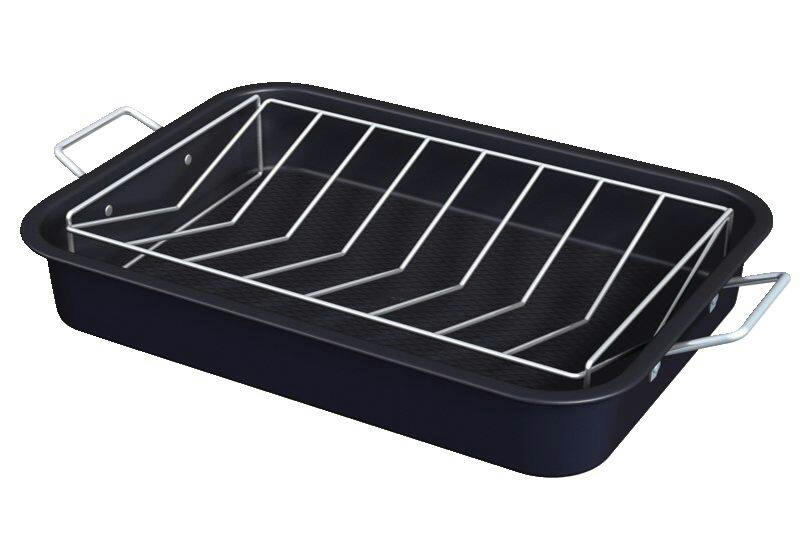 As Seen On TV Blue Diamond Roasting Pan with Stainless Steel Rack