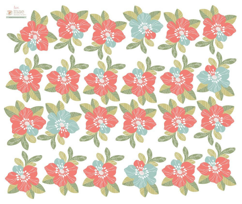 - Sticker mural pêches