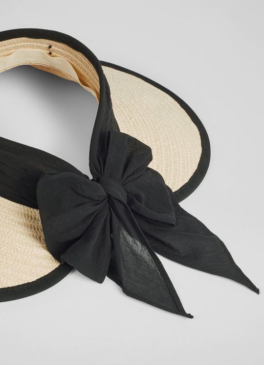 Rosemary Natural Raffia Wide Brim Visor