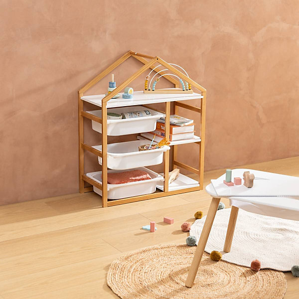 Bibliothèque 3 étagères Bako blanc 68x82cm - Atmosphera