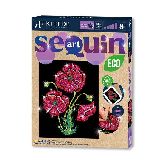 Kitfix Poppies Sequin Art Purple Kit