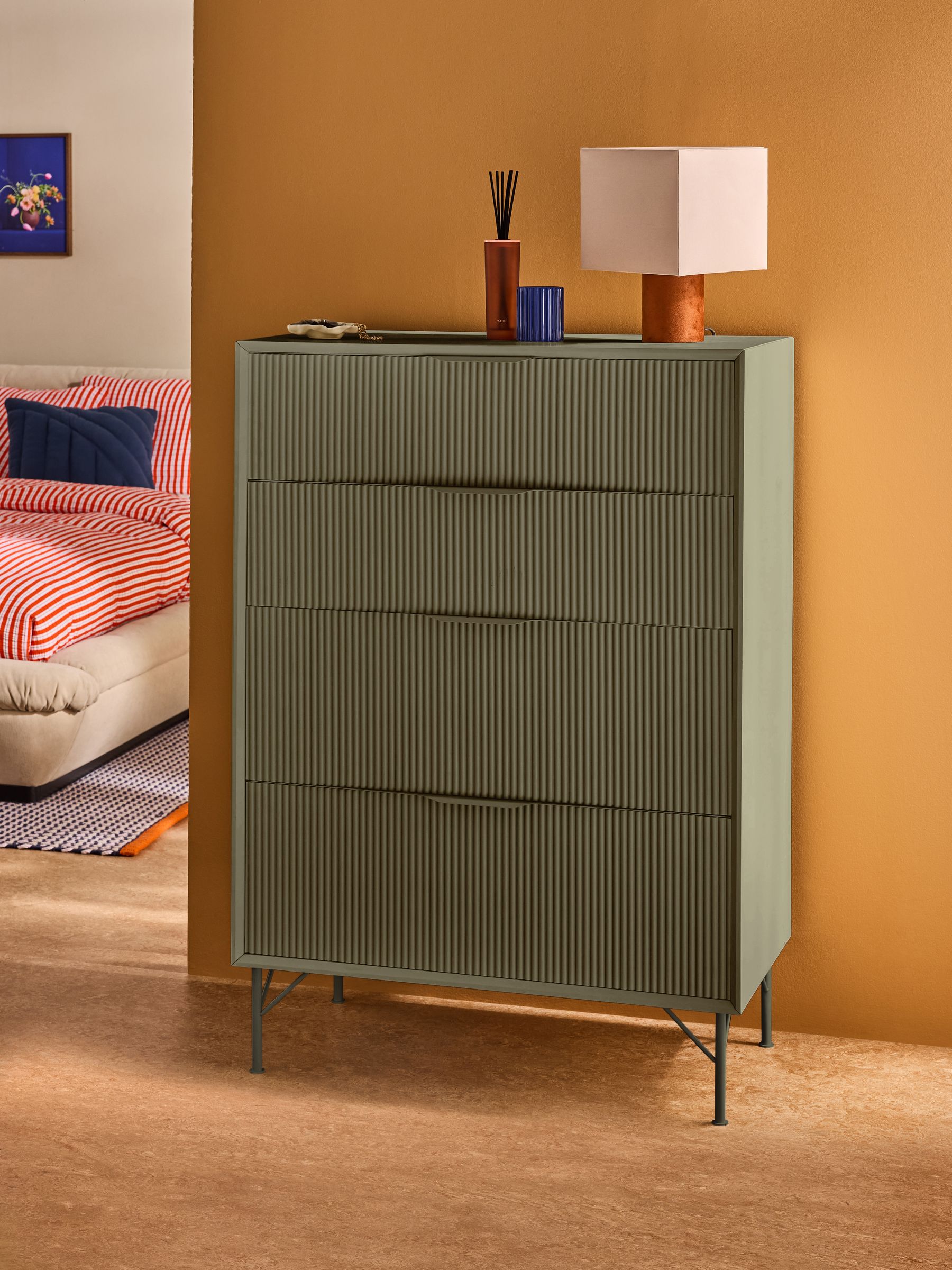Elian 4 Drawer Painted Chest in Green