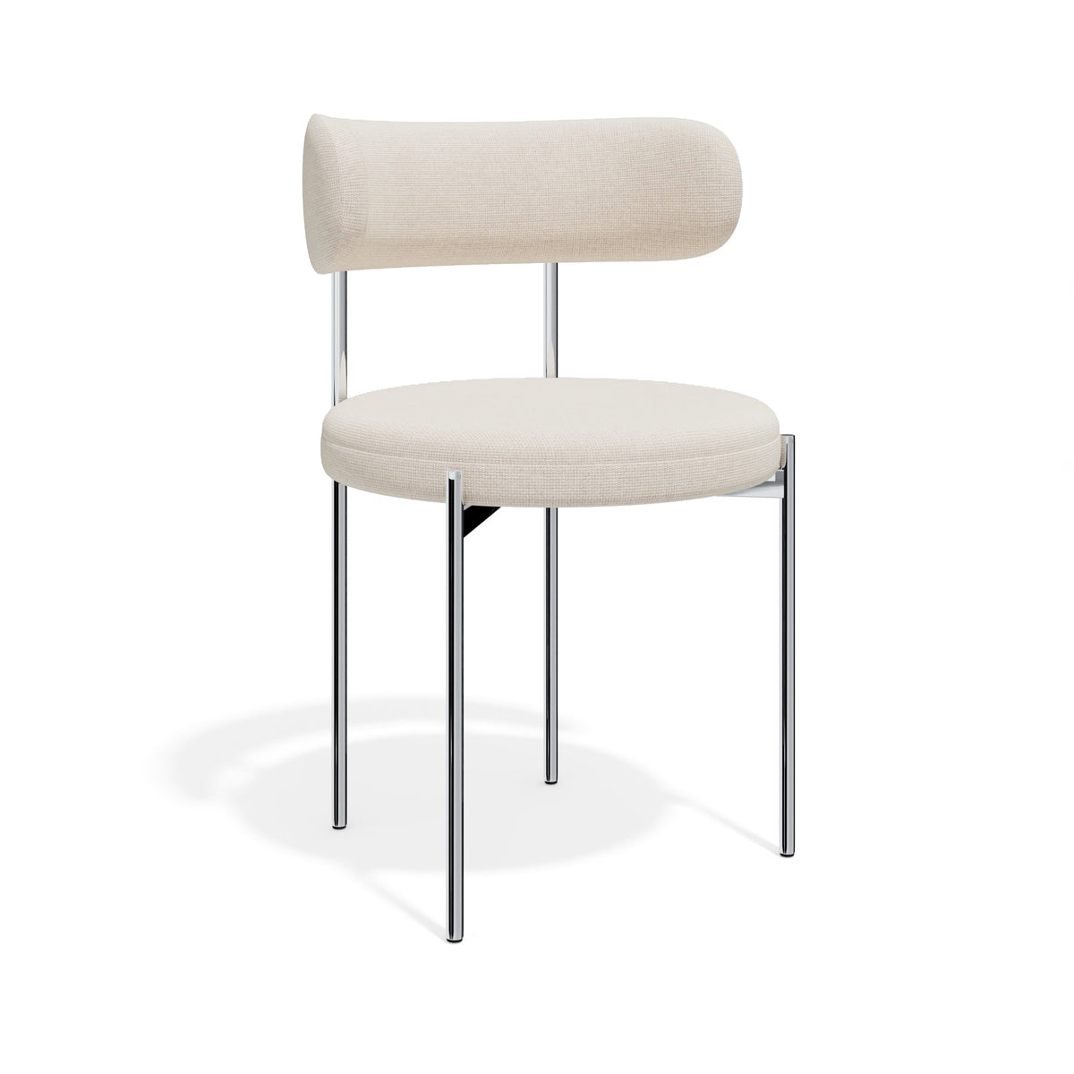 Premium Interiors - Set van 2 stoelen MUSE - zacht aanvoelende geweven stof crème 52cm