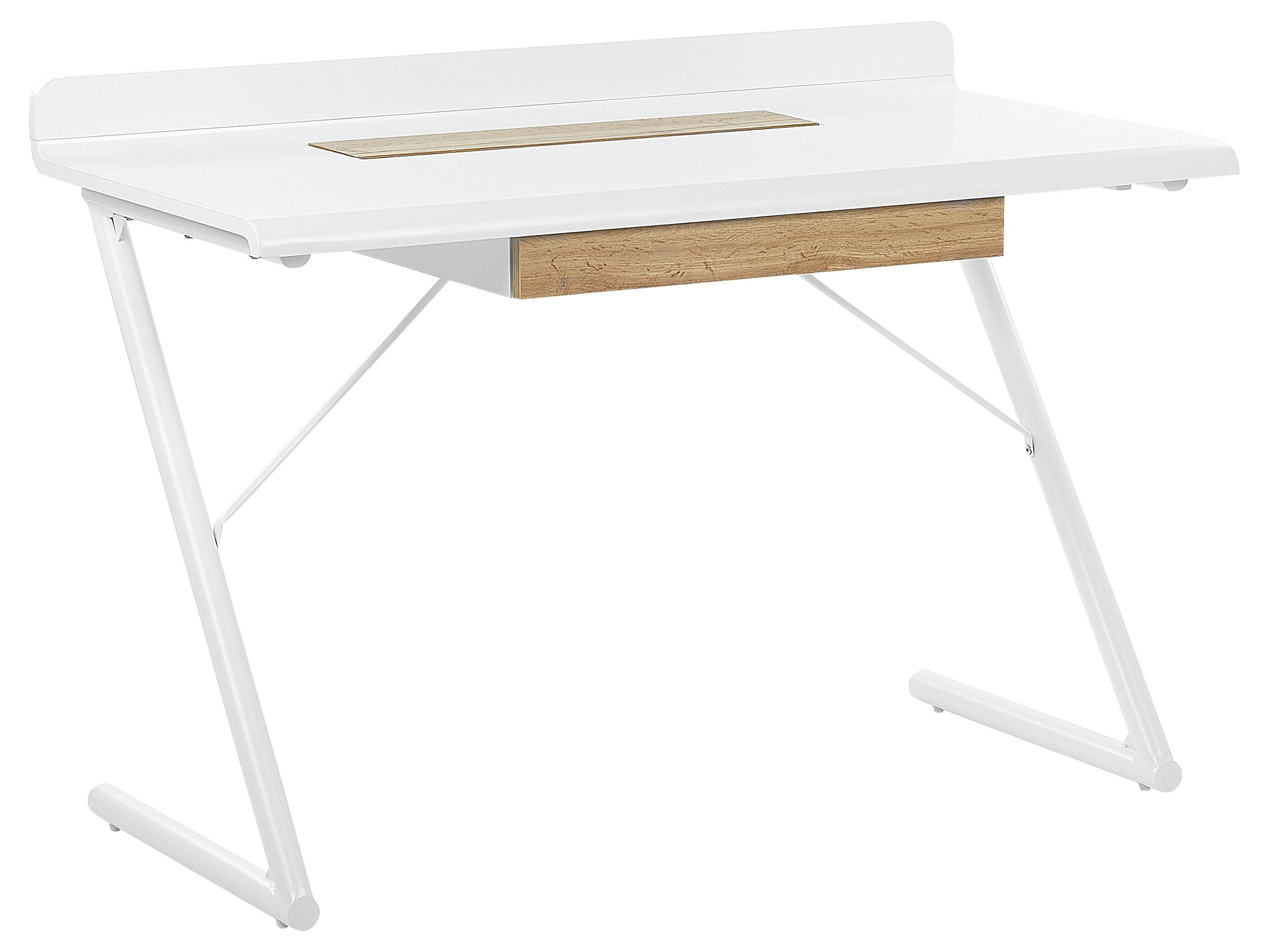 Home Office Desk FOCUS White 120 cm 60 cm with Drawers