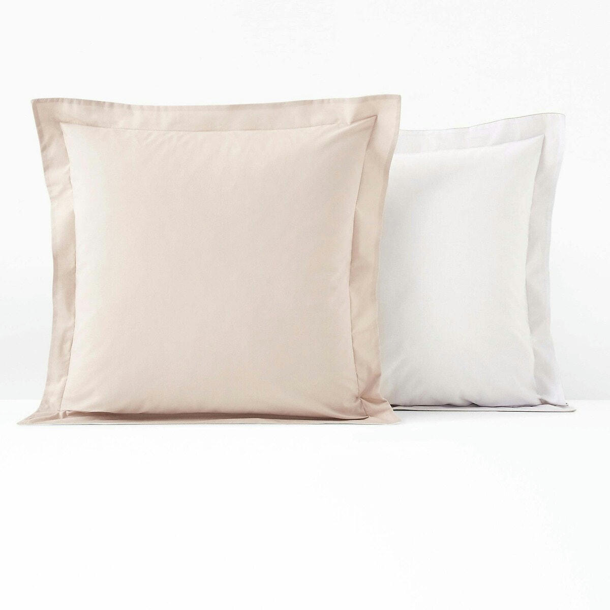 Taie d'oreiller en coton bicolore