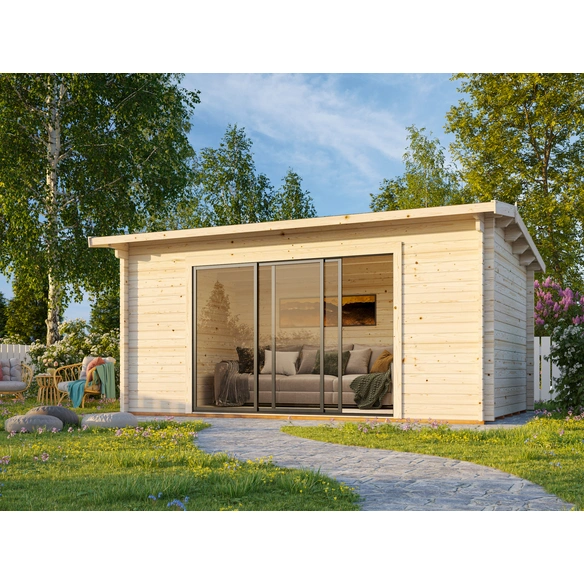 Gartenhaus »Ines Slide«, B x H x L: 480 x 250 x 300 cm, Braun, tauchgrundiert