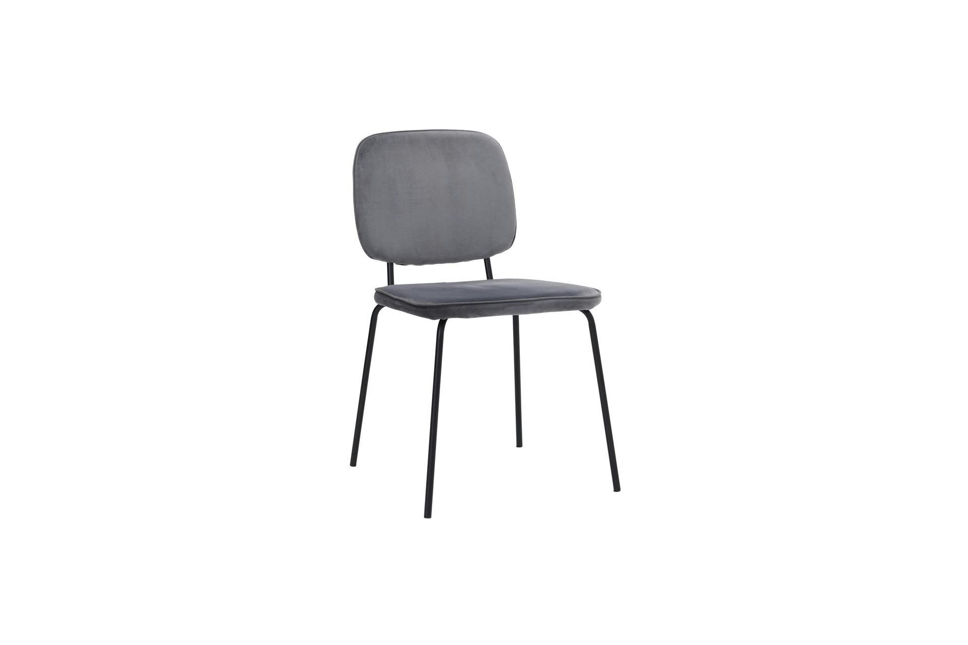 COMMA - Chaise en velours gris