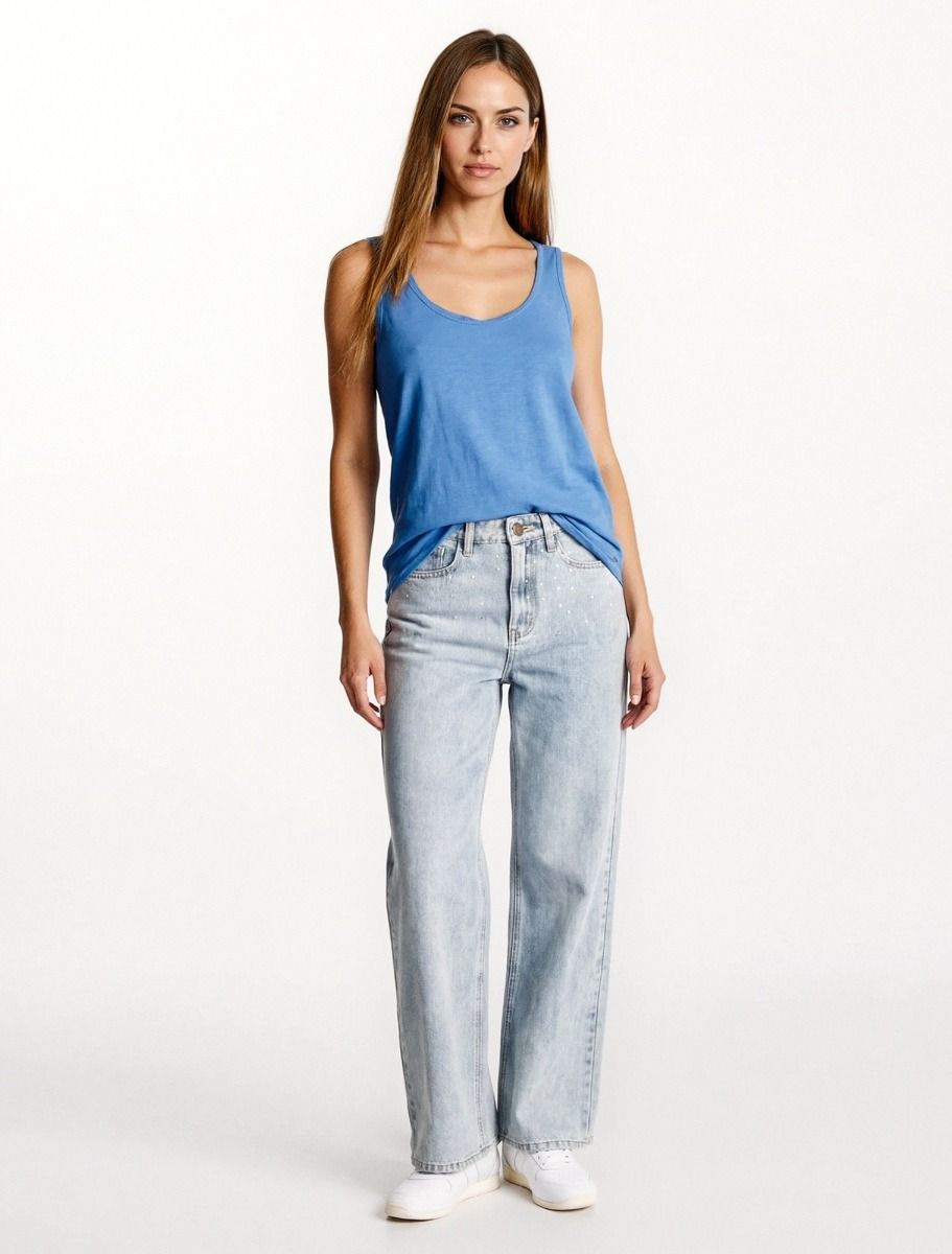 Αμάνικη βαμβακερή μπλούζα