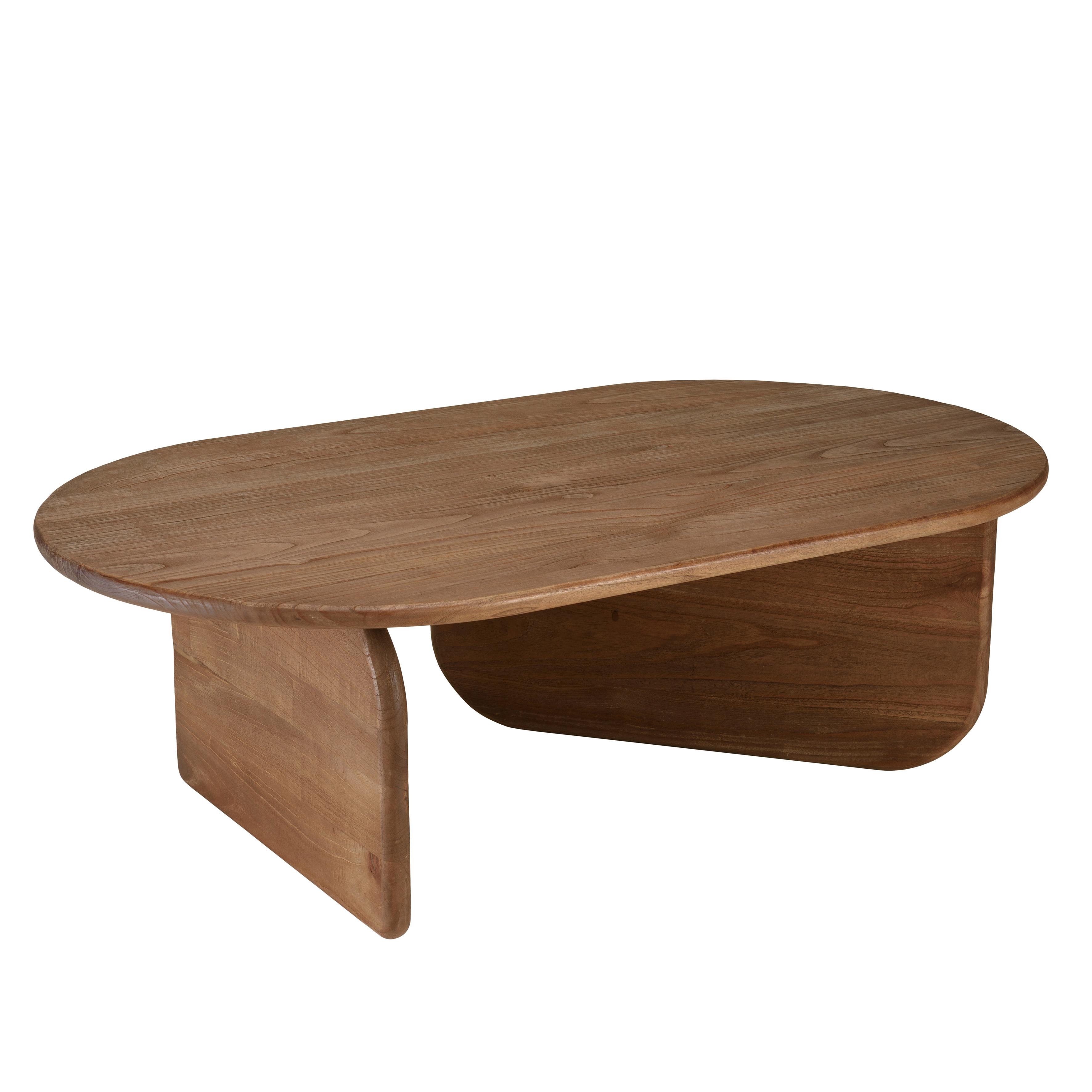 Table basse 140cm forme organique en bois de mindi ARCUS