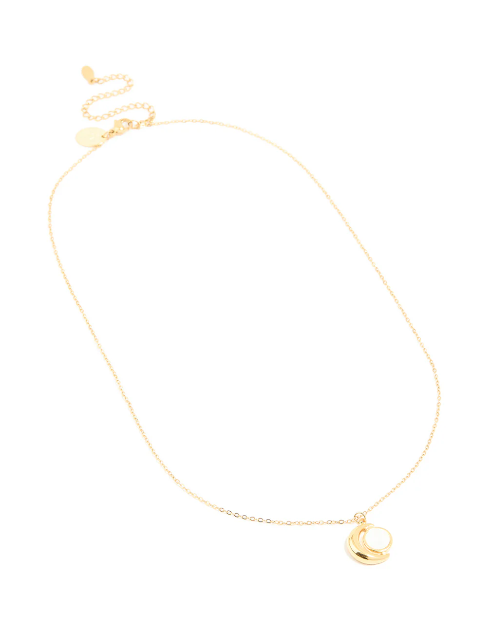 Waterproof Gold Plated Stainless Steel Full & Crescent Moon Phase Necklace