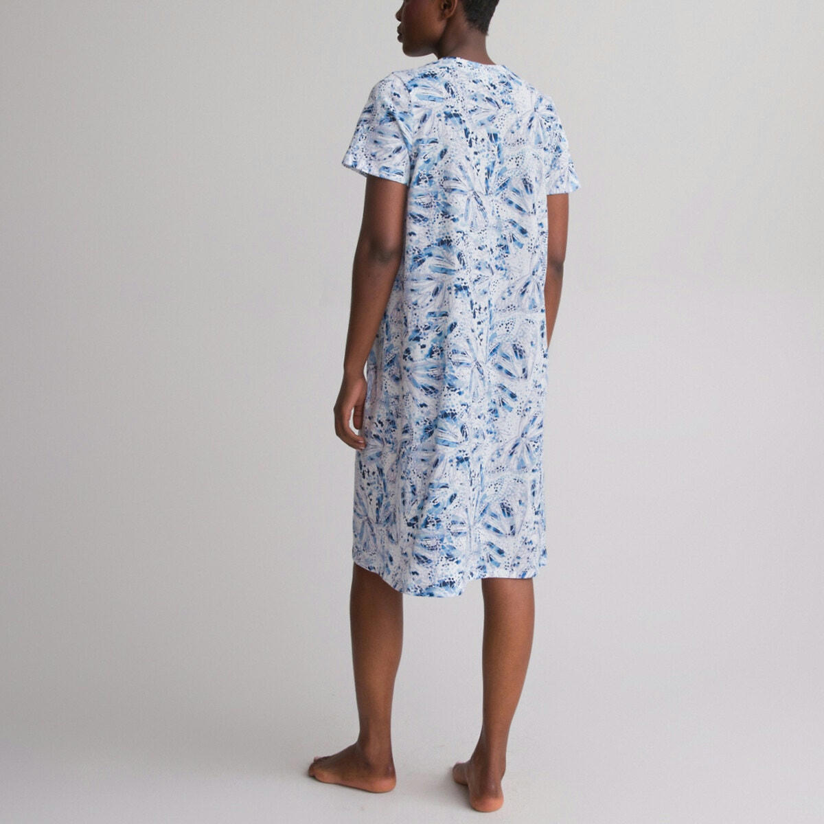 Chemise de nuit imprimée, manches courtes