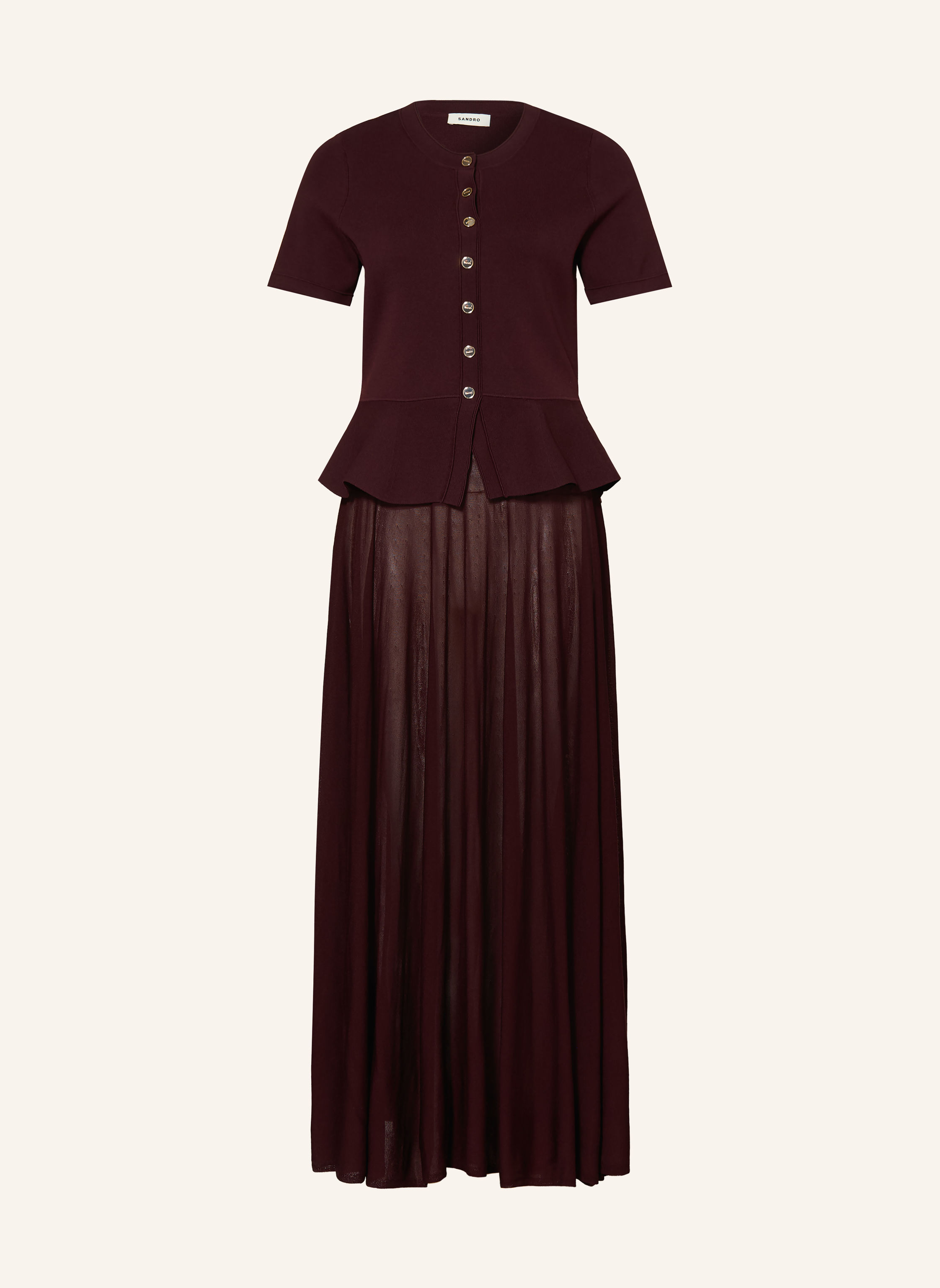 SANDRO Kleid im Materialmix