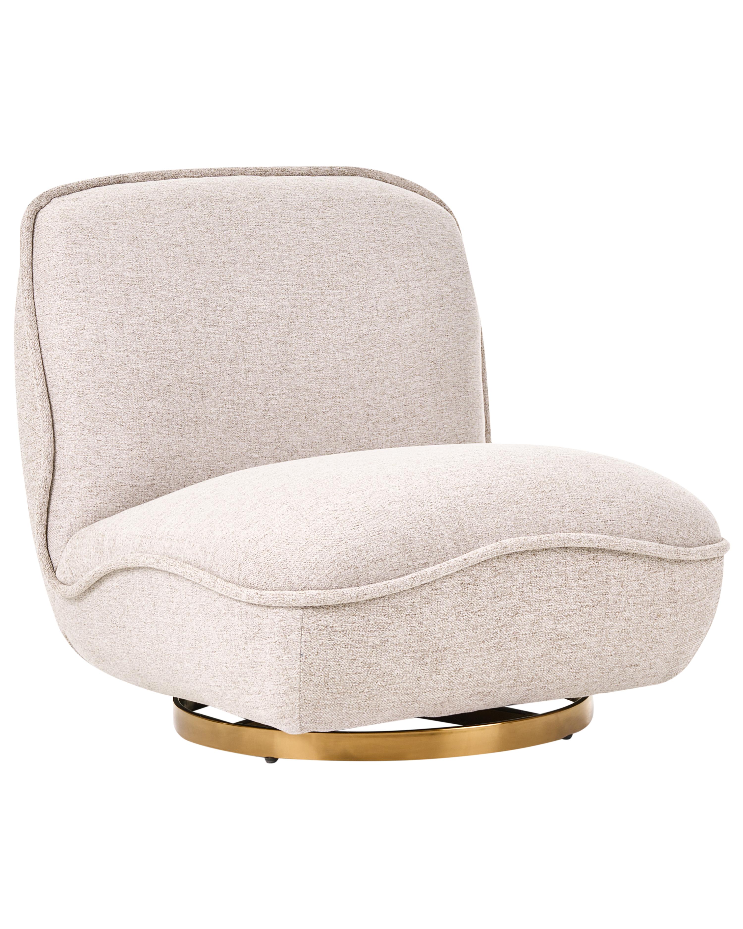 Swivel Armchair MUREN Fabric Beige