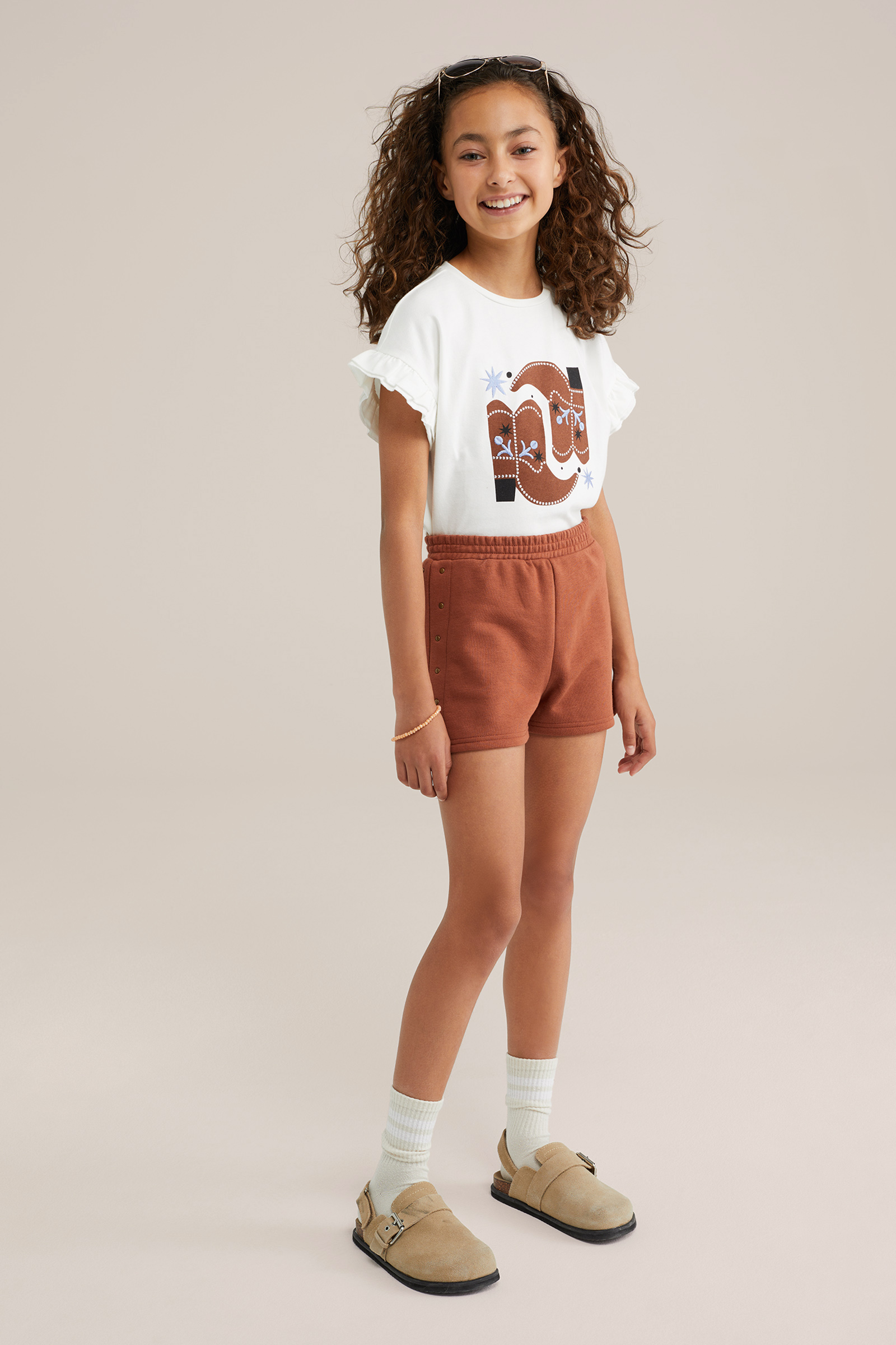 Meisjes sweatshort met studs