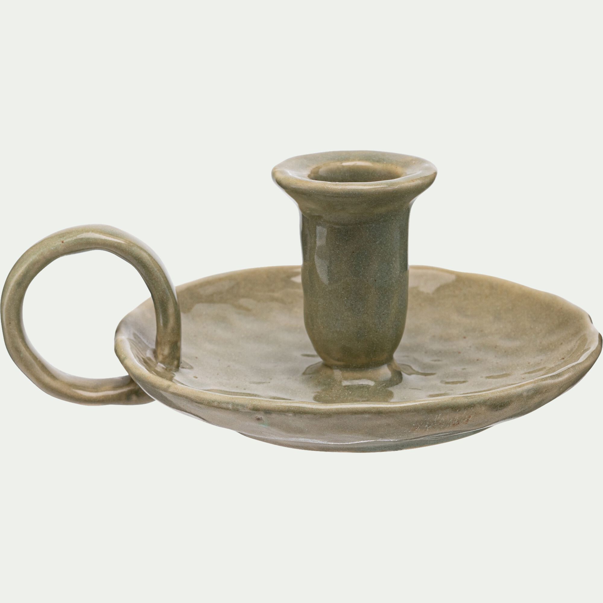 SMERALDA - Bougeoir en céramique D15,5xH6,5cm - vert