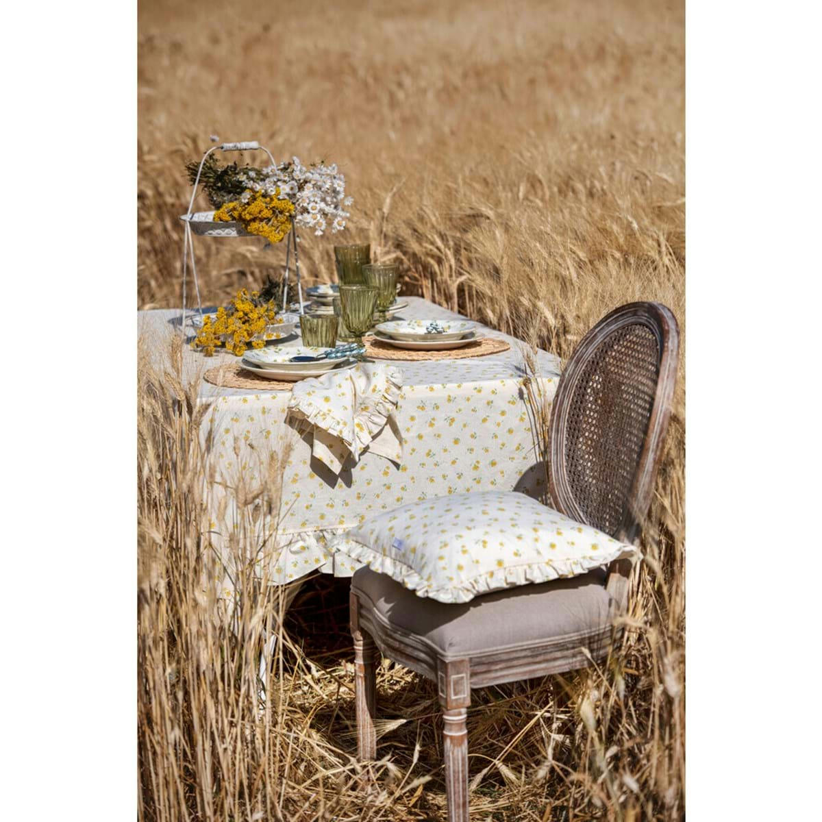 - Set 2 serviettes en coton jaune